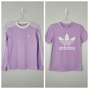 Adidas Originals Long Sleeve Short Sleeve T-Shirt Lot Of 2 Bundle Lilac Size XS